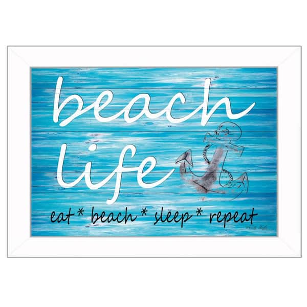 HomeRoots Charlie Beach Life Picture Frame Art 1-Piece Picture Frame Wall Art 10 in. x 14 in.
