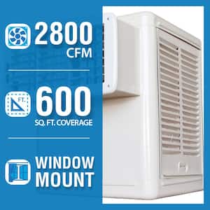 Scratch and Dent 2,800 CFM 115-Volt 2-Speed Window Evap Cooler Swamp Cooler for 700 sq. ft. with Motor