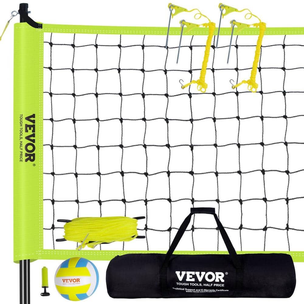 VEVOR Outdoor Portable Volleyball Net System with Adjustable Height 1.25  in. Dia Steel Poles Professional Volleyball Set PQWTZ323YCGGGY3MUV0 - The