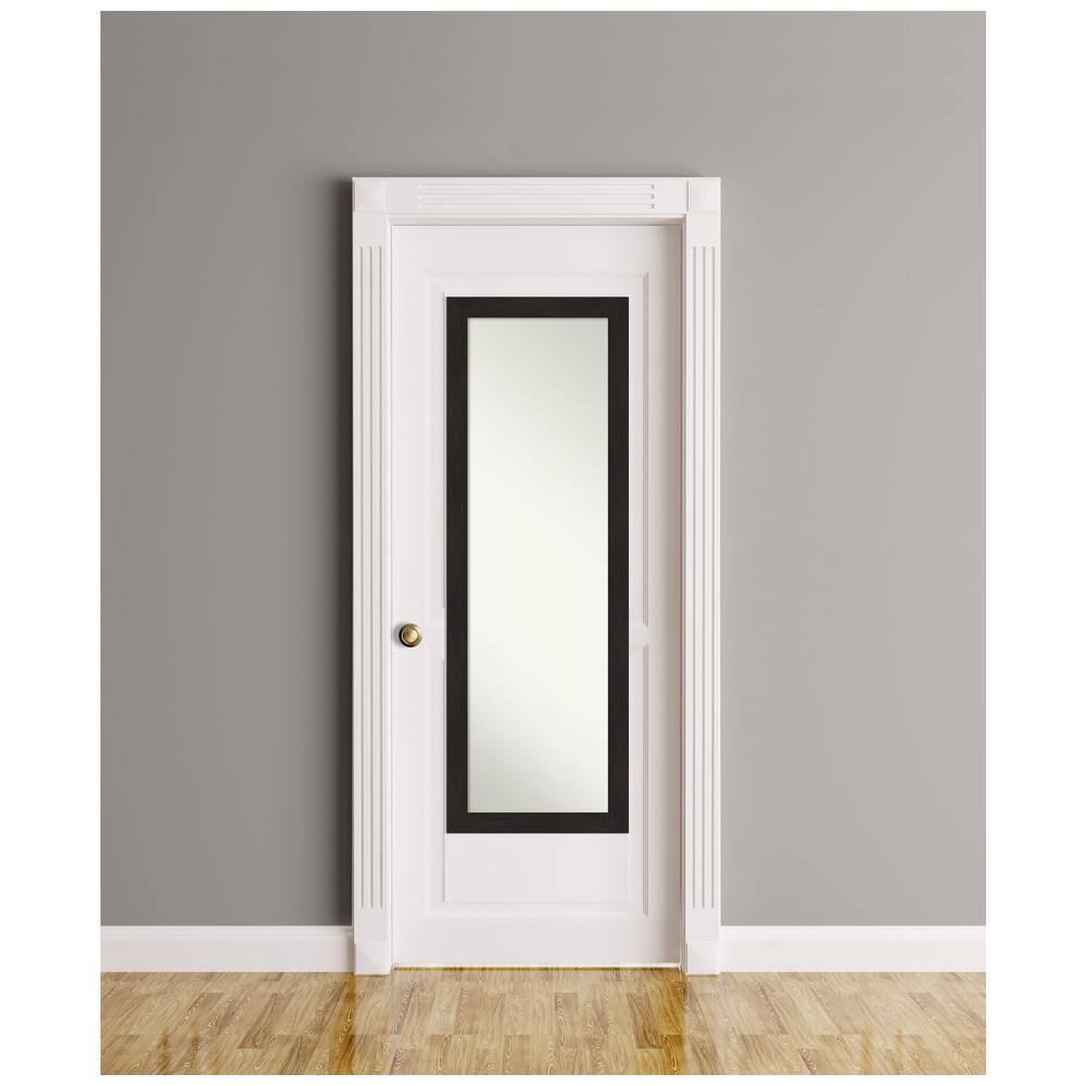 Espresso Wood Full Length Rectangular Bathroom Mirror