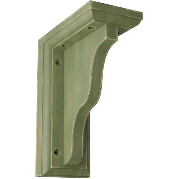 Ekena Millwork 3 in. x 7 in. x 5 in. Restoration Green Hamilton Traditional Wood Vintage Decor Bracket
