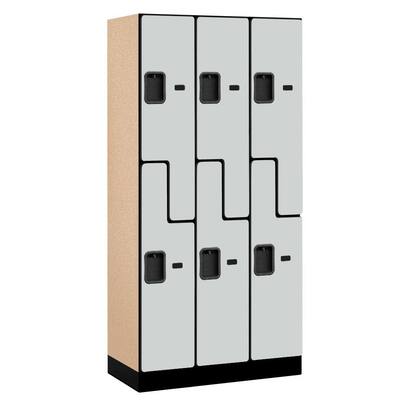 37000 Series 36 in. W x 76 in. H x 18 in. D 2-Tier S-Style Designer Wood Locker in Gray