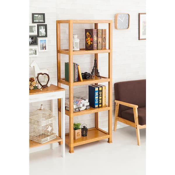 Way Basics zTube Kensington 4-Shelf Bookcase Storage Shelf in Natural Wood Grain