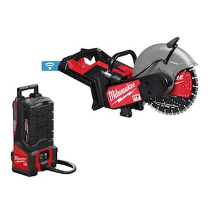 MX FUEL High Cycle Concrete Vibrator Kit w/MX FUEL Lithium-Ion 14 in. Cut-Off Saw with RAPIDSTOP Brake & Diamond Blade