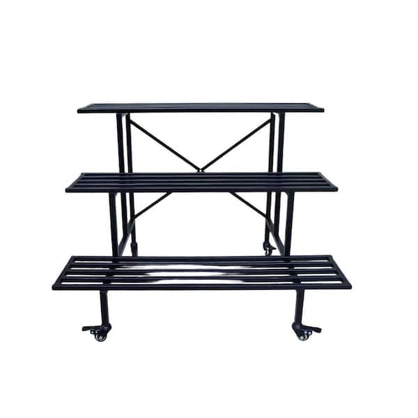 26 in. Sturdy Metal Plant Stand Heavy Duty Plant holder Garden Plant Shelf 3-Tier