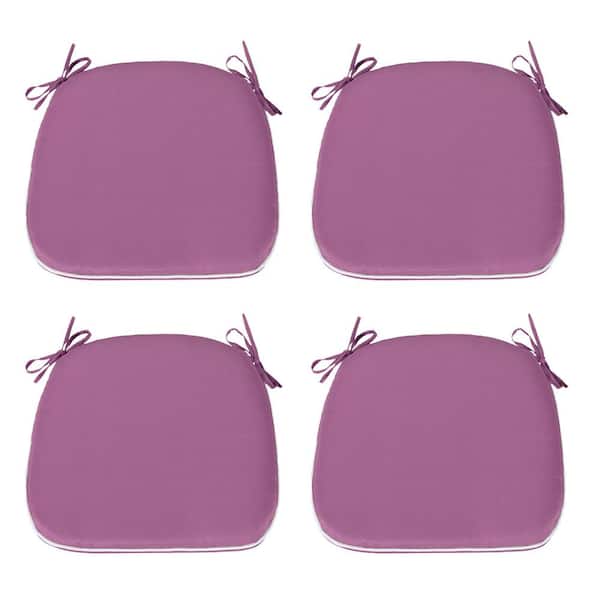 JOYSIDE 17 in. x 18.5 in. Outdoor Chair Cushions Patio Seat Cushions Seat Pad with Ties, Lavender (4-Pack)