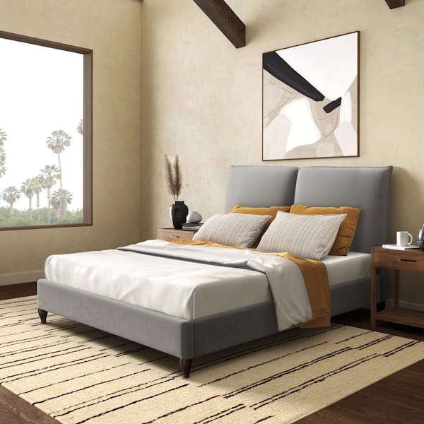 Sophianna Gray Wood Frame King Panel Bed