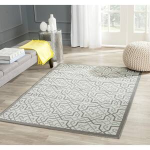 Courtyard Light Gray/Anthracite 4 ft. x 6 ft. Geometric Indoor/Outdoor Area Rug