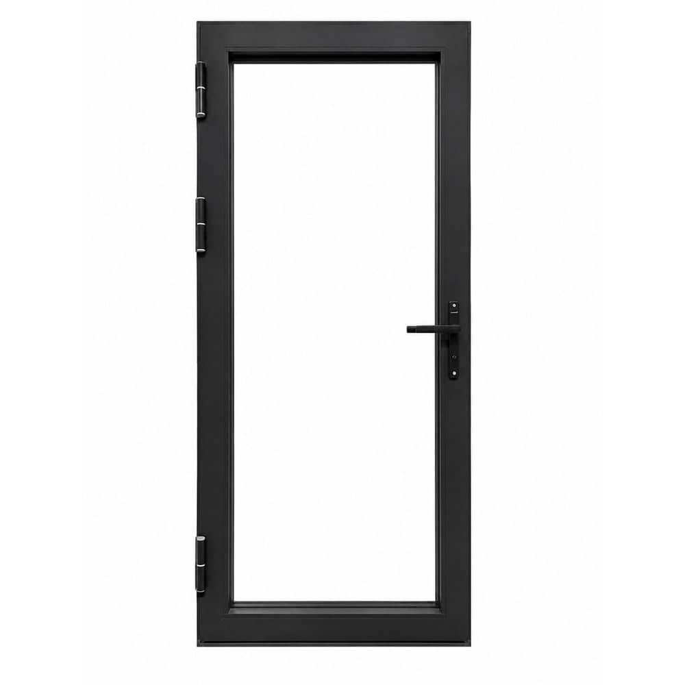 TEZA DOORS Teza French Door 32 in. x 80 in. Black Aluminum French