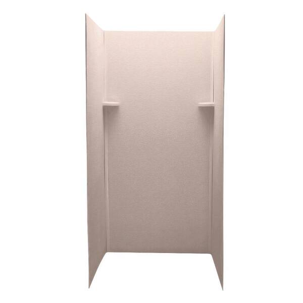 Swan Pebble 36 in. x 36 in. x 72 in. Three Piece Easy Up Adhesive Shower Wall Kit in Tahiti Rose-DISCONTINUED