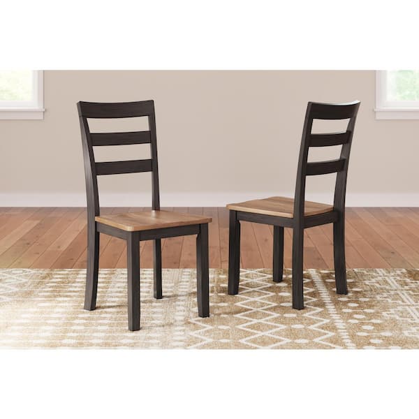 Gesthaven Dark Brown / Light Brown Wood Side Chair Set of 2
