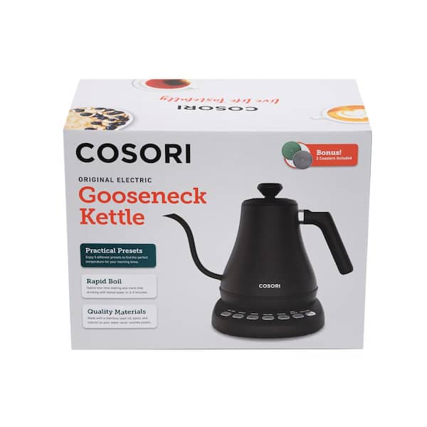 Cosori 0.7 L Black Original Gooseneck Electric Kettle with Bonus