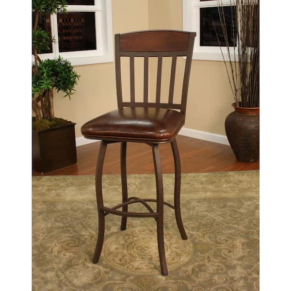 American Heritage Lancaster 24 in. Ginger Spice Cushioned Bar Stool