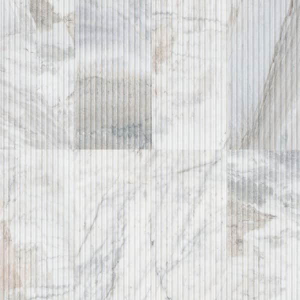 Arabescato Venato Valentino Fluto 12 in. x 24 in. Honed Marble Fluted Wall Tile (4 sq. ft./Case)