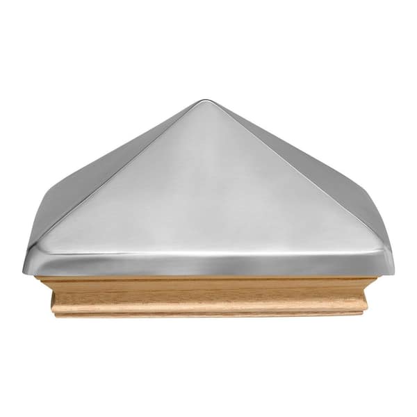 Protectyte Miterless 6 in. x 6 in. Untreated Wood Slip Over Fence Post Cap with Stainless Steel Pyramid