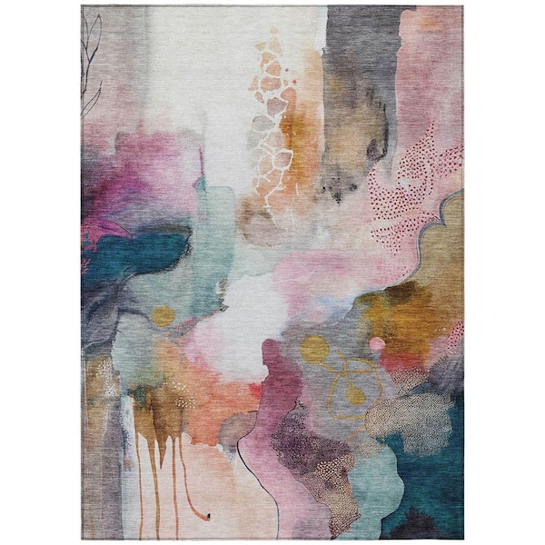 Chantille Machine Washable Indoor/Outdoor Abstract ACN2019 Blush 8 ft. x 10 ft. Area Rug