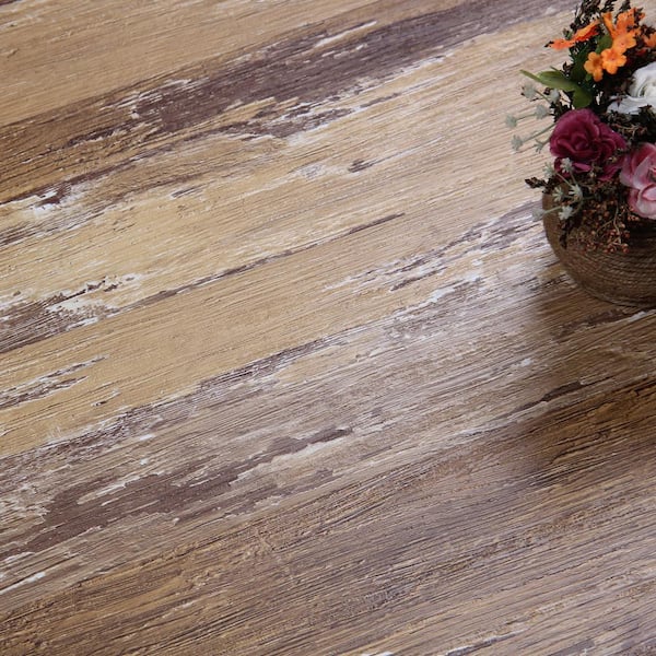 Take Home Sample -Old Brown Wood Waterproof Colors Glue Down 6 in. x 6 in. Luxury Vinyl Plank