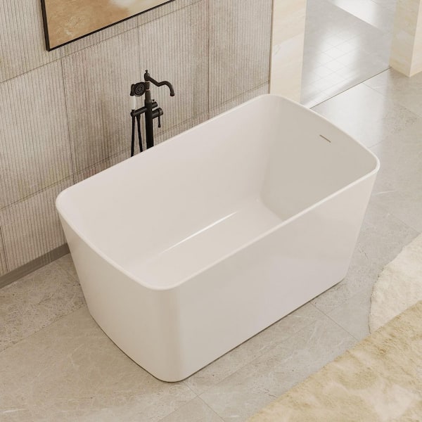49 in x 24 in Rectangular Acrylic Soaking Bathtub in White with cUPC Certifications