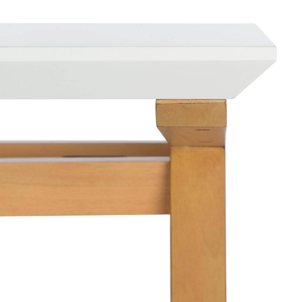 Asymmetrical Oak and White A-Frame Industrial Chic Desk