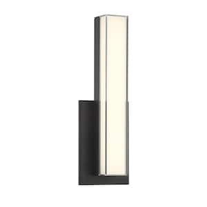 Vantage 4.75 in. 1-Light Black Dimmable CCT LED Wall Sconce with Double Layer Clear and White Acrylic Shade