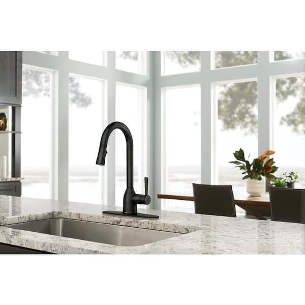 Moen Adler Mediterranean Bronze 1-Handle Deck Mount Pull-Down Kitchen Faucet 