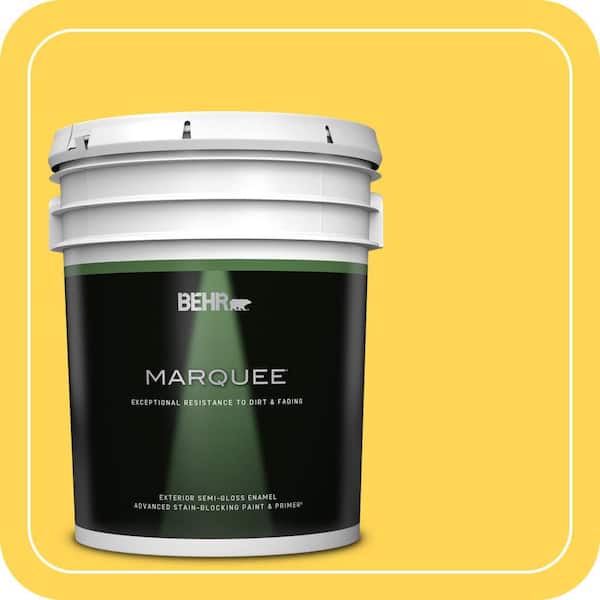 BEHR MARQUEE 5 gal. #P300-6 Buzz-In Semi-Gloss Enamel Exterior Paint & Primer