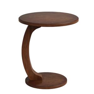 Kerlin 18.89 in. Brown Round Wood End Table Sofa End Table, Side Table for Living Room, Bedroom, Office
