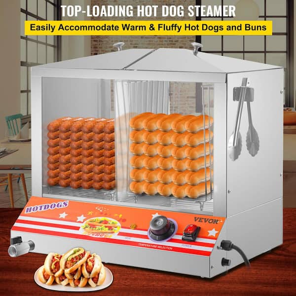 VEVOR Hot Dog Steamer 32.69 Qt. Top Load Hut Steamer Electric Bun