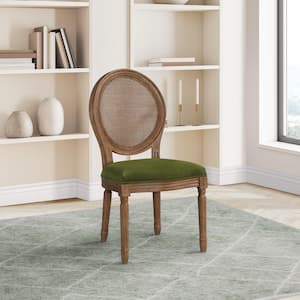 Stella Cane Back Moss Fabric Side Chair