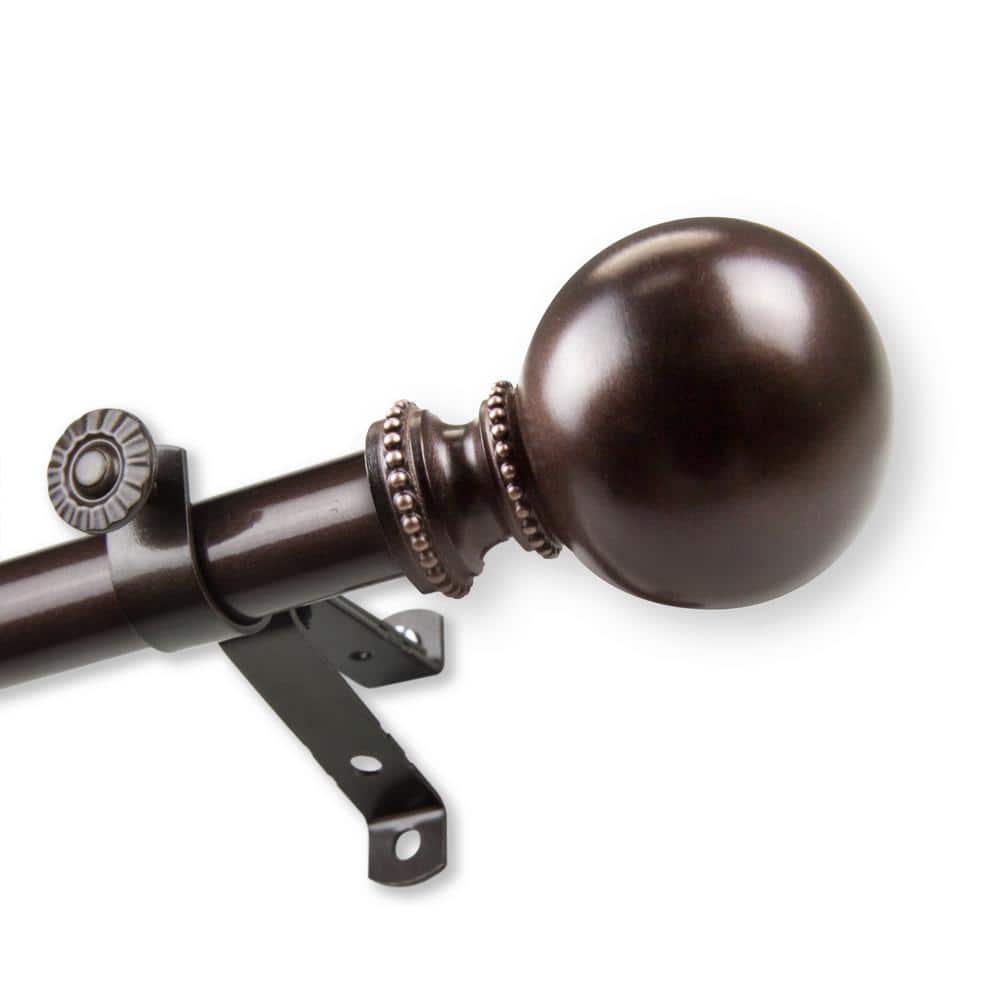 120 in. to 170 in. Adjustable 13/16 in. Stevie Single Curtain Rod in Cocoa