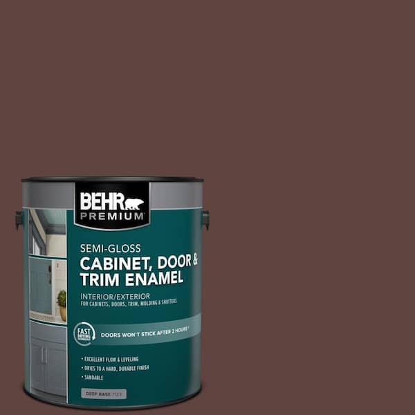 BEHR PREMIUM 1 gal. #MQ1-54 Death By Chocolate Semi-Gloss Enamel Interior/Exterior Cabinet, Door & Trim Paint