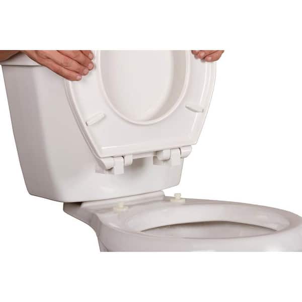 White Plastic Elongated Slow Close Toilet Seat with Lift and Clean Feature 