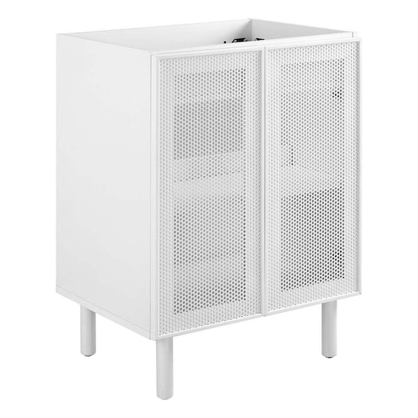 MODWAY Calla 24 in. W x 18 in. D x 32.5 in. H Bath Vanity Cabinet without Top in White Unassembled
