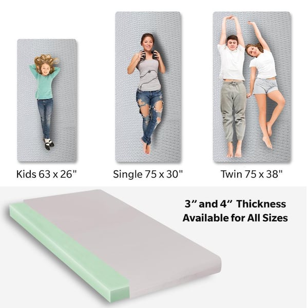 Otryad 63 in. W x 26 in. D x 4 in. H Memory Foam Camping Mattress