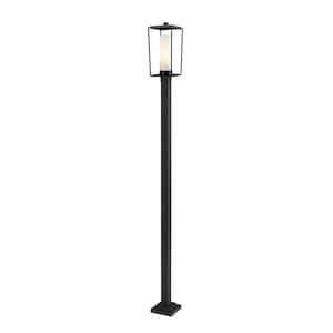 Sheridan 1-Light Black 116.25 in. Aluminum Hardwired Outdoor Weather Resistant Post Light Set with No Bulb Included