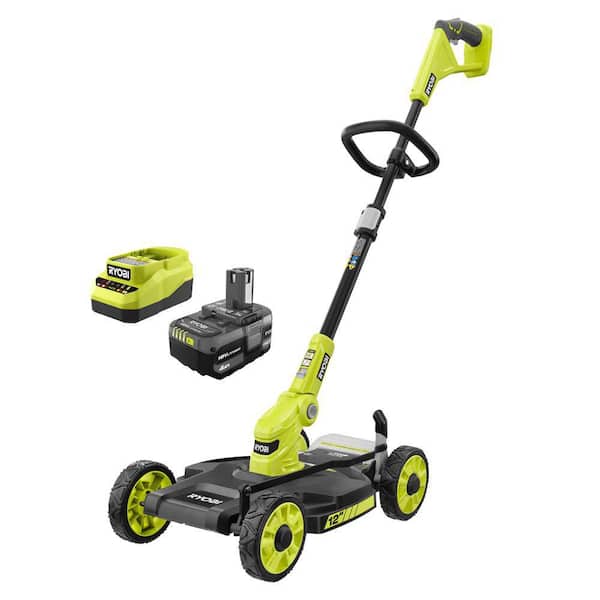 RYOBI ONE+ 18V 12 in. Cordless Mower with 4.0 Ah Battery and