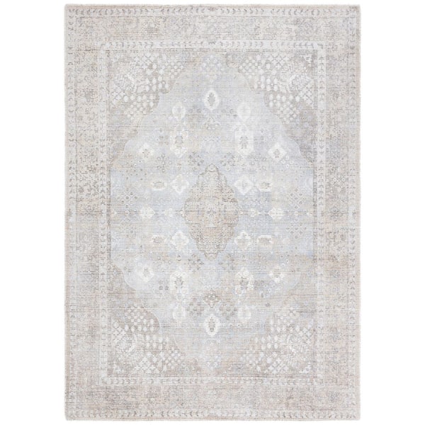 Restoration Vintage Beige/Sand 5 ft. x 8 ft. Ornate Border Area Rug
