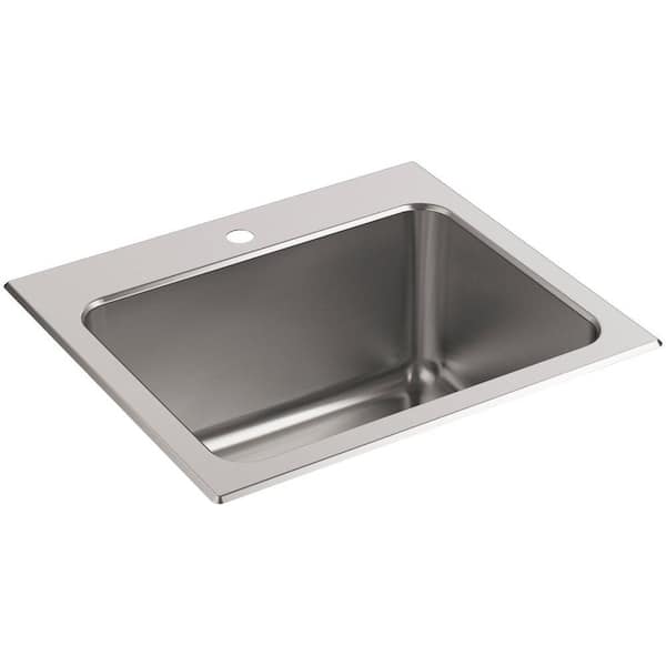 KOHLER Ballad 22 In X 25 In Stainless Steel Single Hole Utility Sink   Steel Kohler Utility Sinks K 5798 1 Na 64 600 