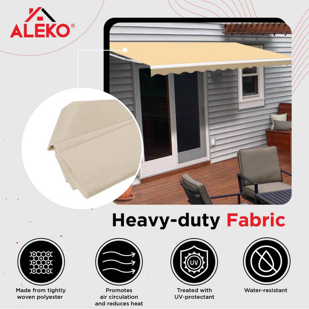 Ivory UV Resistant Retractable Awning Fabric Replacement