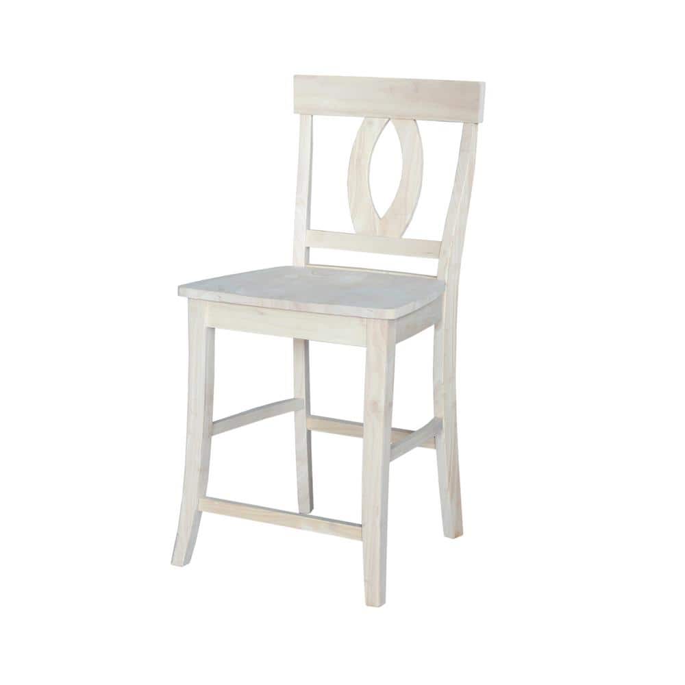 Verona Unfinished Parawood Counter Stool with Cut Out Back