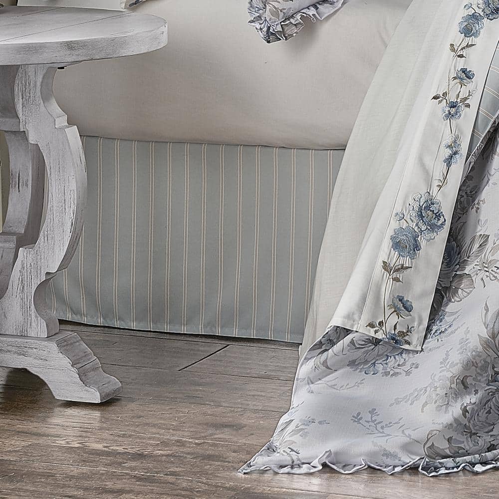 Estelle Floral Elegance Full Comforter Set in Sterling & Pale Blue