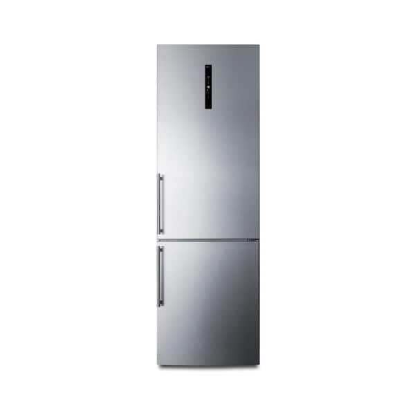 Summit Appliance 24 in. W 10.6 cu. ft. Counter Depth Bottom Freezer Refrigerator in Stainless Steel