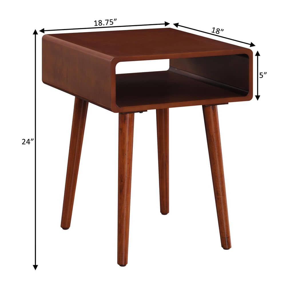 Mahogany Mid-Century Modern Square Poplar End Table