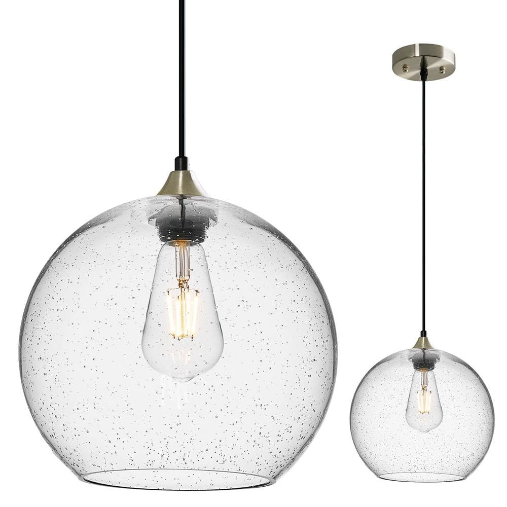 Home Lighting 60W 1-Light Clear Bubble Glass Modern Globe Pendant Light Fixtures for Kitchen Island (9. 84in, 1-Pack) price history on PriceWatchPro
