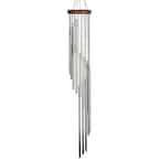Signature Collection, Woodstock Habitats Rainfall, Large 35 in. Silver Wind Chime HCRSL