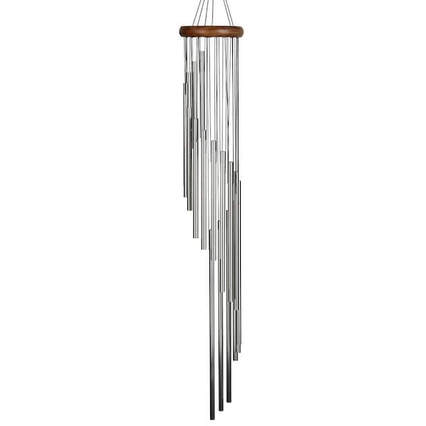 WOODSTOCK CHIMES Signature Collection, Woodstock Habitats Rainfall, Large 35 in. Silver Wind Chime HCRSL