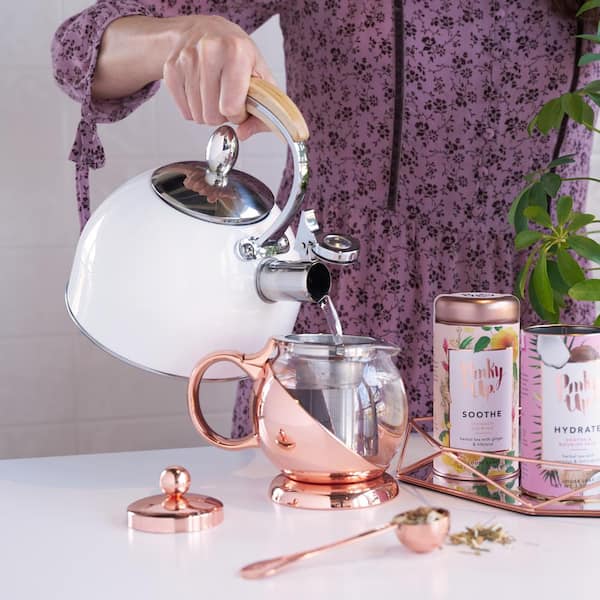 Pinky Up Presley Rose Gold 70 Oz Tea Kettle, Stovetop Induction Stainless  Steel Whistling Kettle : Target