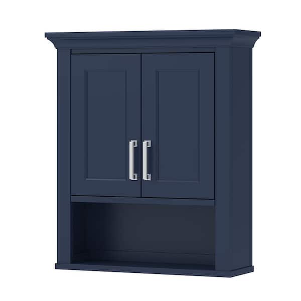 Lawson 24 in. W x 8 in. D x 28 in. H Bathroom Storage Wall Cabinet in Agean Blue