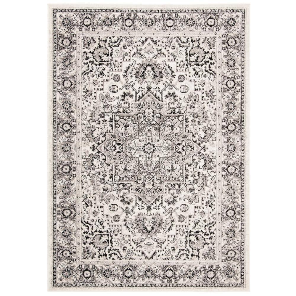 Skyler Gray/Ivory 5 ft. x 8 ft. Floral Border Area Rug price history on PriceWatchPro