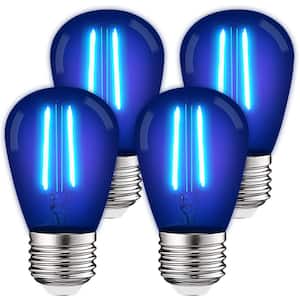 11-Watt Equivalent S14 Edison LED Blue Light Bulb, 0.5-Watt, Outdoor String Light Bulb, UL, E26 Base, Wet Rated (4-Pack)